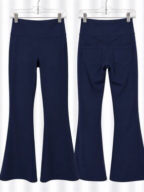 HALARA Navy Flare Leggings with Pull-On Waist